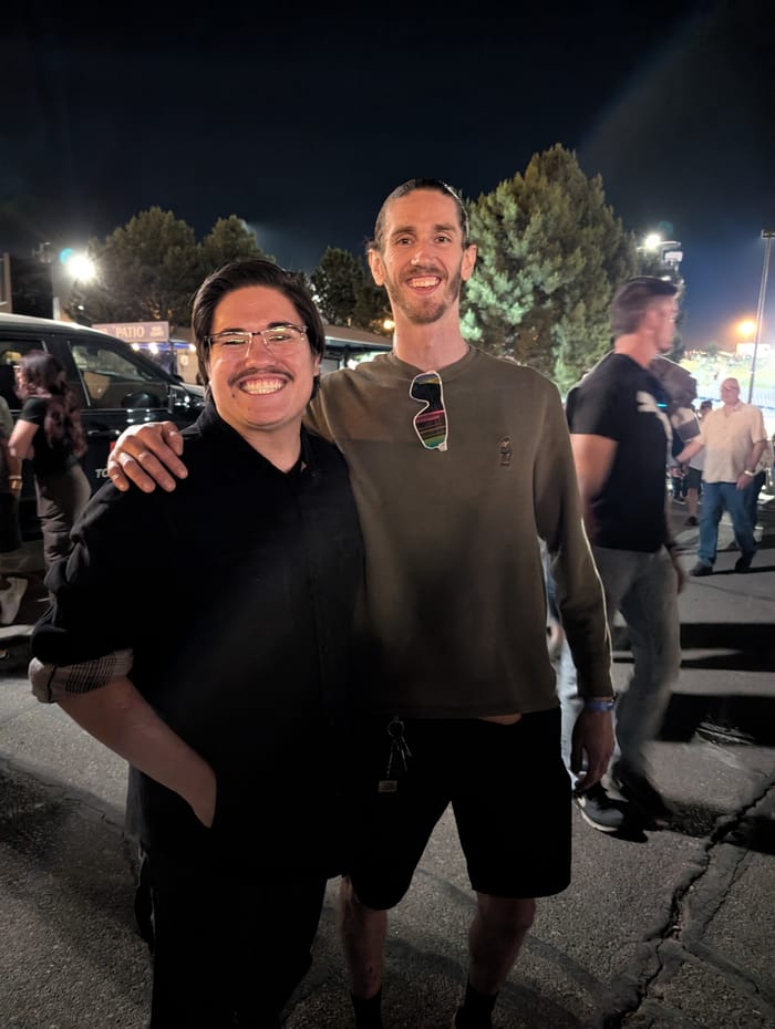 Tyler High and Matthew Thornell together at a night event