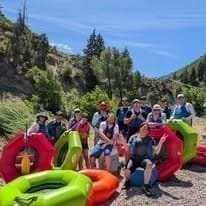 The Seekwell team floating down the Provo River